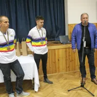 Aleš Borčnik, Anže Petrič in predsednik OBZ Nova Gorica Zvezdan  
Prinčič
