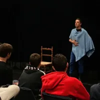 Igor Štamulak je mladim razkrival skrivnosti igralčevega poklica. 