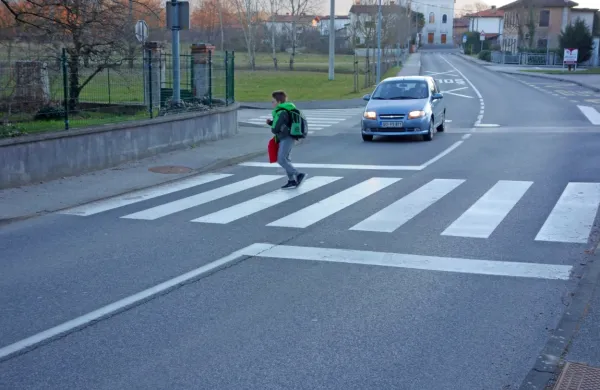 Prehod za pešce v bližini šole  je v blagem ovinku in slabo označen, 
marsikateri  voznik pa na tem delu ceste preveč pritisne na plin.  