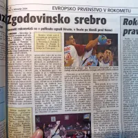 Slovenski rokometaši so v polfinalu evropskega prvenstva ugnali 
Hrvate, v finalu pa klonili pred Nemci. 

