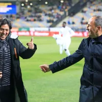 Po tekmi je bil trener Sežancev Mauro Camoranesi (levo) zagotovo 
boljše volje kot mariborski Darko Milanič.