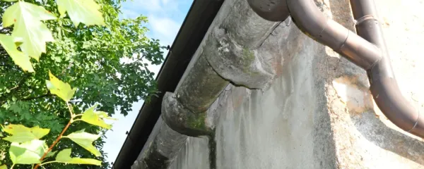 Vestni Nabrežinci starega kamnitega žleba niso zavrgli, le malo so 
ga posodobili s kovinskimi cevmi ...