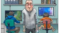 Utrinek iz karantene, ki ga je Robert Valčić - Valko narisal prav za 
to objavo. 
