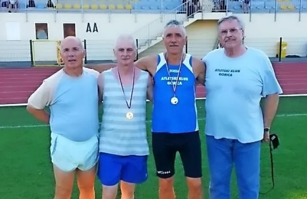 Najštevilnejša klubska primorska ekipa je bila AK Gorica (z leve): 
Bogdan Kragelj, Egon Arčon,  Milosav Šimšić in Marjan Devetak.