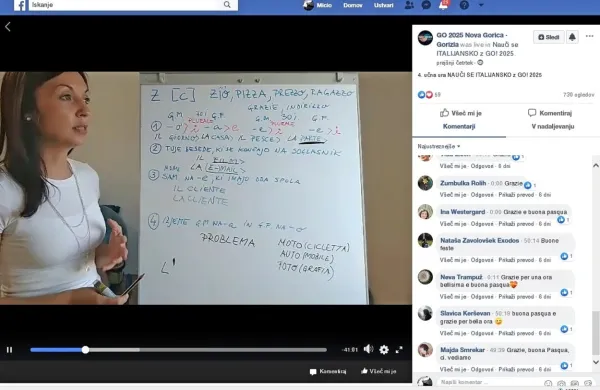 Spletni tečaj slovenščine in italijanščine je v treh tednih postal 
pravi hit med Goričani. 
