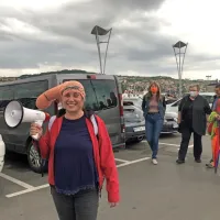 Oblačno vreme ni ustavilo protestnikov