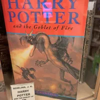 Ne dosegajo  vse izdaje Harryja Potterja astronomskih cen; v 
washingtonskem antikvariatu  je bilo mogoče februarja, ko je 
fotografija nastala,  izvod dela Harry Potter in ognjeni kelih s 
podpisom avtorice dobiti za  500 ameriških dolarjev. Še vedno 
veliko, a vendarle precej bolj dostopno kot 33.000 funtov.  