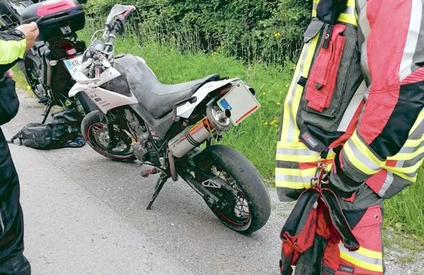 Kranjčan padel z motorjem