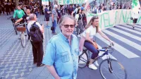 Vinko Möderndorfer prejšnji petek na protestu v Ljubljani 