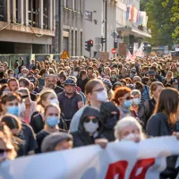 Protestni pohod so zaključili z ustanovitvijo ljudske skup&scaron;čine