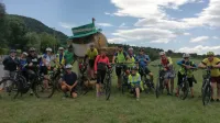Udeleženci izleta so se med zeleno infrastrukturo premikali z električnimi kolesi, ki jih Park in občine nudijo brezplačno.