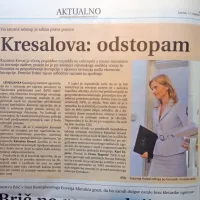 Notranja ministrica Katarina Kresal je po tem, ko je računsko 
sodišče ugotovilo nepravilnosti pri najemu prostorov za Nacionalni preiskovalni urad, nepreklicno odstopila s položaja. 