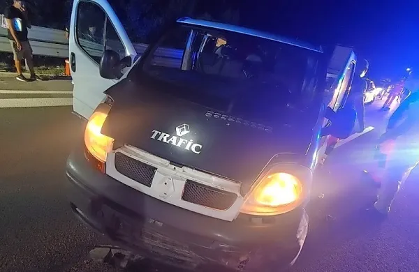 S kombijem v ograjo