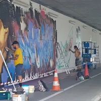 Poslikavo semedelskega podhoda bodo dokončali do nedelje. 
