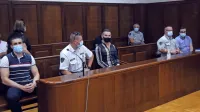 Z zaslišanjem prič se je nadaljevalo sojenje Gregorju Setnikarju 
(prvi z leve), Arisu Alibašiću (tretji z leve) in Aleksandru Vettorazziju (prvi z desne).  