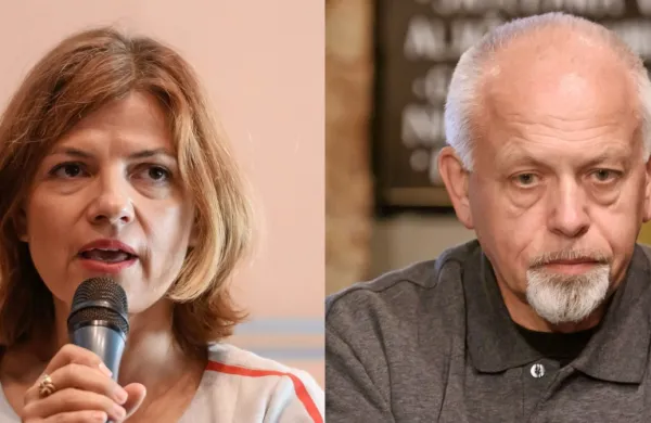 Generalna direktorica GZS Sonja Šmuc in  predsednik  konfederacije sindikatov KS90 Peter Majcen  