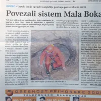 















Tolminskim jamarjem je uspelo opraviti najgloblje prečenje 
podzemlja na svetu: odkrili so povezavo med jamskim sistemom 
Mala Boka in breznom BC 4, ki imata skupno višinsko razliko 1300 
metrov.
