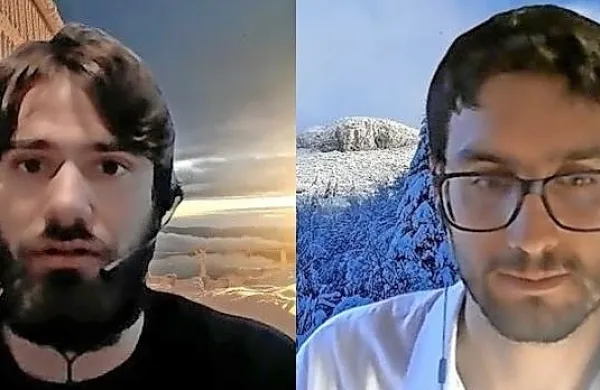 



 Za kulturni praznik na Snežniku   sta tudi letos poskrbela oskrbnik 
koče    Andrej Barovič (levo) in moderator Rok Smrdelj.