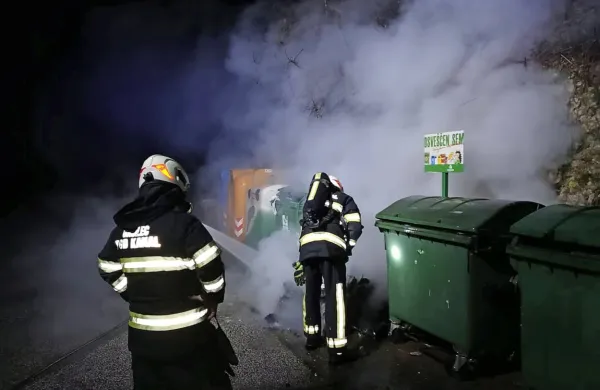 Zaradi pepela zgorel zabojnik