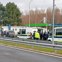 Bo besedah očividcev se je na cesti tik ped slovensko-italijansko 
mejo na Škofijah danes odvil filmski prizor.