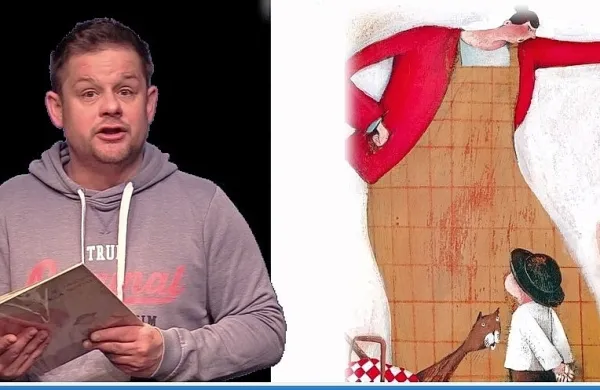 Primož Forte bere pravljico z ilustracijo Svjetlana Junakovića na youtubovem kanalu Slovenskega stalnega gledališča . 