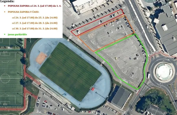 Parkiri&scaron;če za stadionom Bonifika bo v naslednjih dneh delno zaprto