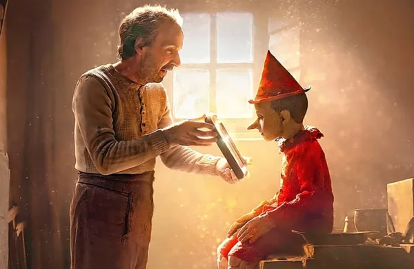  V Ostržku igrata Roberto Benigni in Federico Ielapi. 