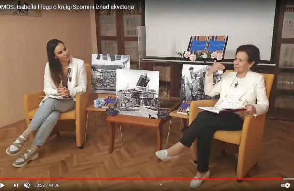 Z Isabello Flego se je o knjigi Spomini iznad ekvatorja na  spletni 
predstavitvi pogovarjala hči Lorella Flego, ki se je rodila v Kopru, 
a se je po enem mesecu z mamo vrnila v Afriko.
