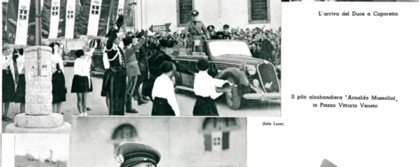 Tatjana Miklavič in Benito Mussolini v trenutku, ko bi moral Franc 
Kavs izvesti atentat