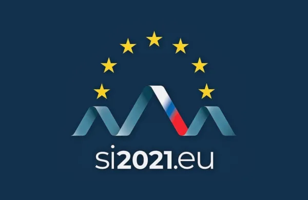 Logotip, ki simbolizira povezanost Slovenije in EU, je delo 
primorskega avtorja Danijela Kovačiča Grmka. 