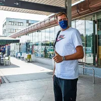 Legendarni Dirk Nowitzki je  na Brnik prispel nekaj ur za Cubanom. 