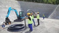 V Vinjanu delavci turškega gradbinca Yapi Merkezi pripravljajo gradbišče za začetek izkopov predora.