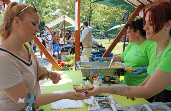 Pet ponudnikov  je na sobotnem prazniku  prepričalo s tradicionalnimi in sodobnimi idrijskimi žlikrofi in z množico dodanih 
omak.