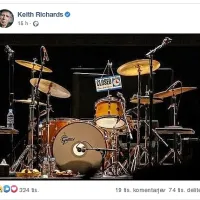 Keith Richards je objavil fotografijo Wattsovih bobnov s pripisom 
Zaprto.