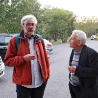 Literarna kolega: gost letošnje Vilenice Nenad Veličković (levo) iz 
Bosne in Hercegovine ter Tone Peršak 

