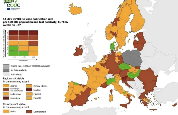 Slovenija edina v EU temno rdeča