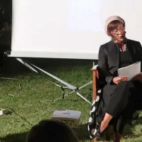 Pribčeve pesmi so brali igralci (z leve) Vesna Jevnikar, Maja 
Blagovič in Vladimir Jurc.