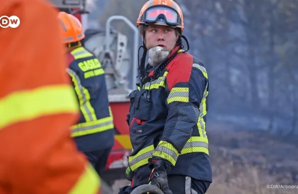Žan Kofol med gašenjem požara v Makedoniji
