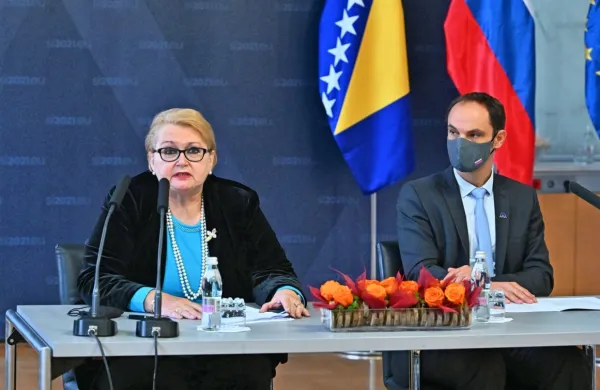 Bisera Turković in Anže Logar, zunanja ministra Bih in Slovenije 