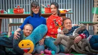 V komični drami Laponska nastopajo z leve proti desni: Rok Matek, 
Nika Rozman, Urška Taufer in Luka Cimprič.