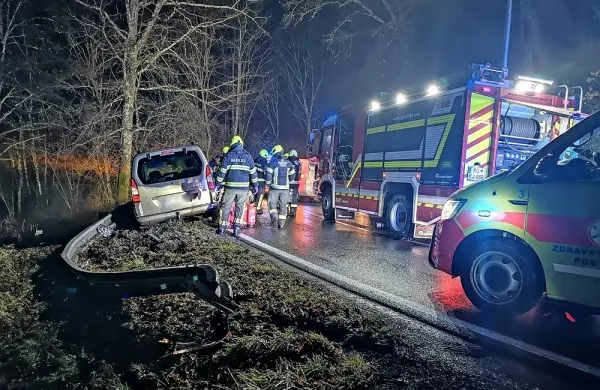 Voznika je med vožnjo proti Ribnici zaneslo v odbojno ograjo.