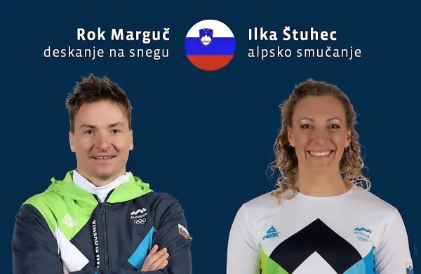 Na slavnostni otvoritvi bosta slovensko zastavo vihtela Rok 
Marguč (namesto Žana Koširja, ki je še v izolacijskem hotelu) in 
Ilka Štuhec.