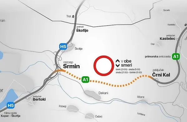 Ponoči bo del avtoceste zaprt