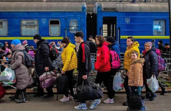  Prihod beguncev iz Mariupolja na železniško postajo v Lvovu.