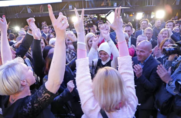 Slavje v ljubljanskem štabu Gibanja Svoboda