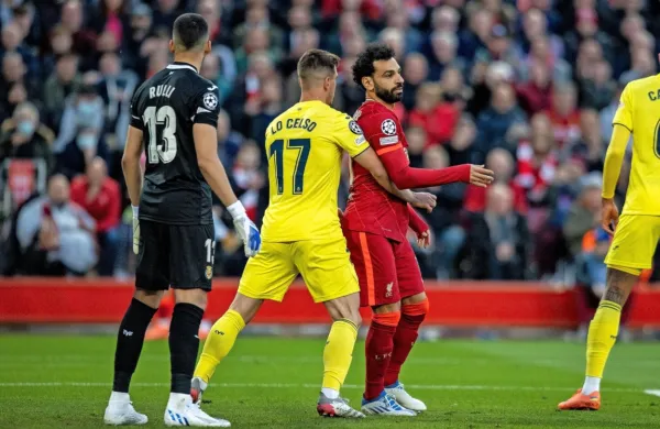 Mohamed Salah (v rdečem dresu)  je bil tudi v sredo eden ključnih 
mož Liverpoola na domačem obračunu z Villarealom. 