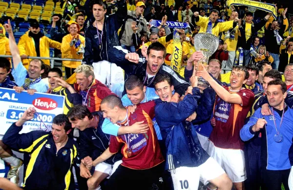 Tako so se Koprčani leta 2006 v Celju veselili svoje prve pokalne 
lovorike.