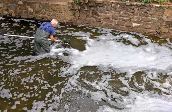 Detergent, ki se je zlil v Vrtojbico, je ustvaril peno, ta pa je odvzela 
kisik ribam. Poginilo jih je skoraj tisoč. 