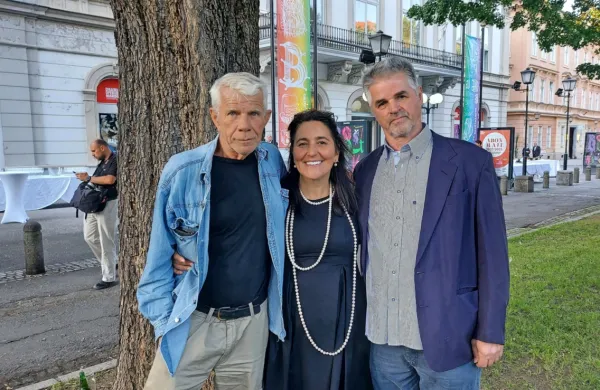 Nagrajen novogoriški trio, z leve Ivo Barišič, Marjuta Slamič in 
Srečko Fišer