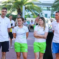 Balinarska odprava bo povsem Primorska (z leve) -  Marko Švara, 
Nina Volčina, Tadeja Petrič in Martin Zdauc.

